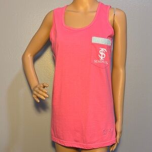 Pressbox FSU Pink & Seersucker Seminoles Tank Top